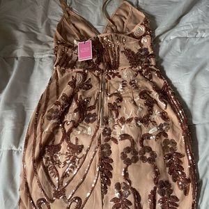 Sheer panel sequin dress